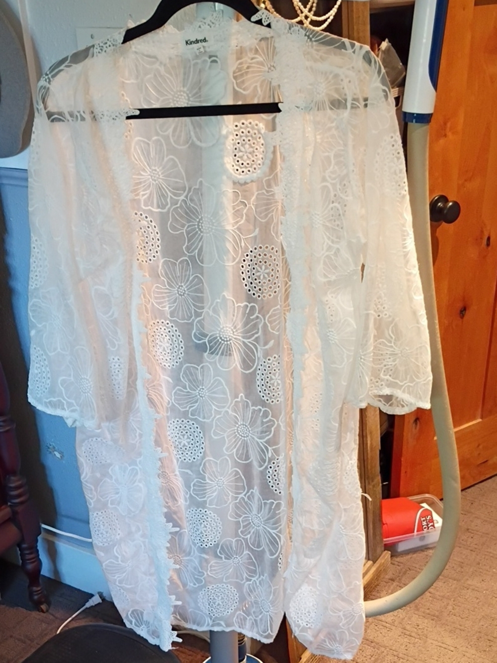 Kindred White Floral Lace Kimono Cover-Up